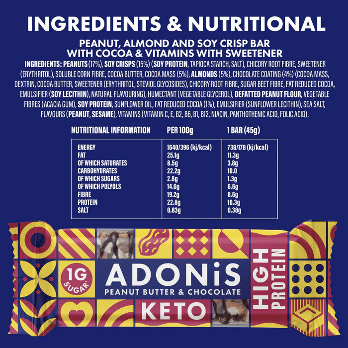 Adonis-Foods Peanut Butter & Cocoa Keto Bar 45g