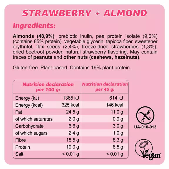 Fizi - KETO PROTEIN BAR "STRAWBERRY + ALMOND"