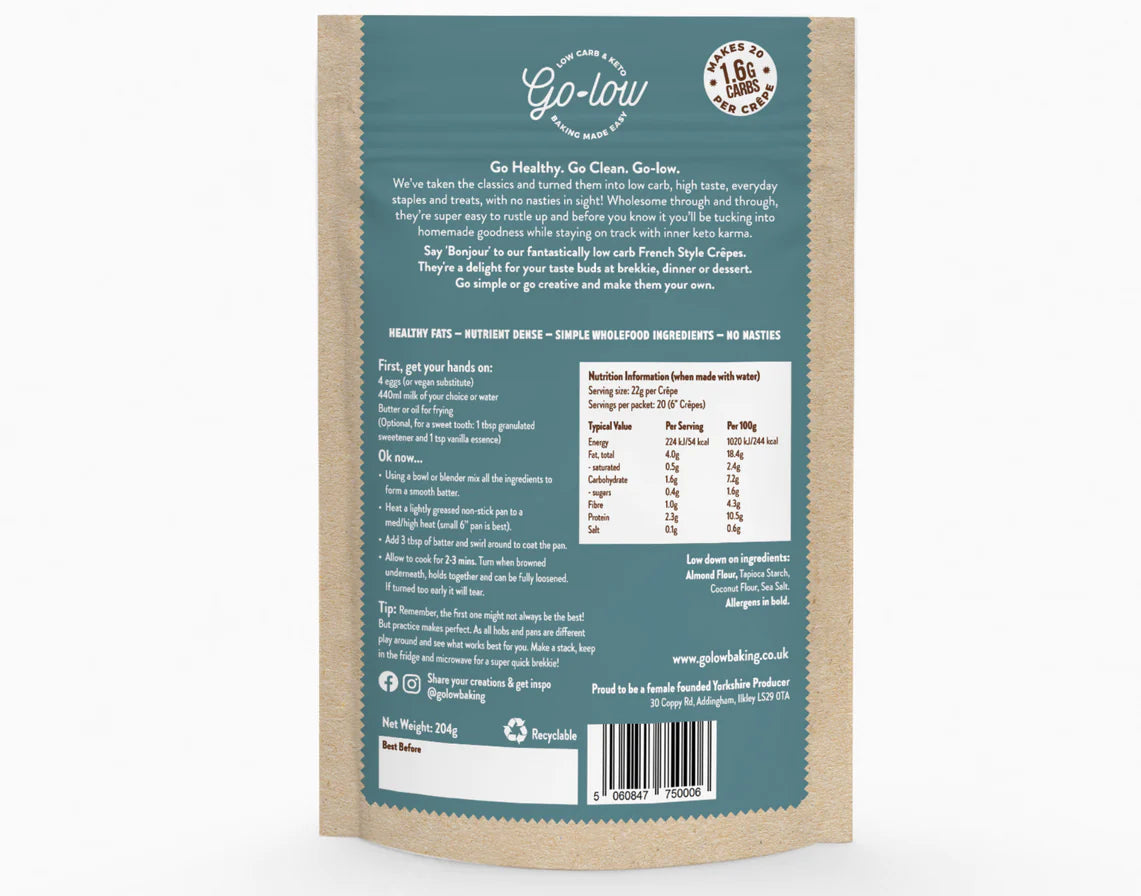Go-Low Keto French Style Crepe Mix 204g