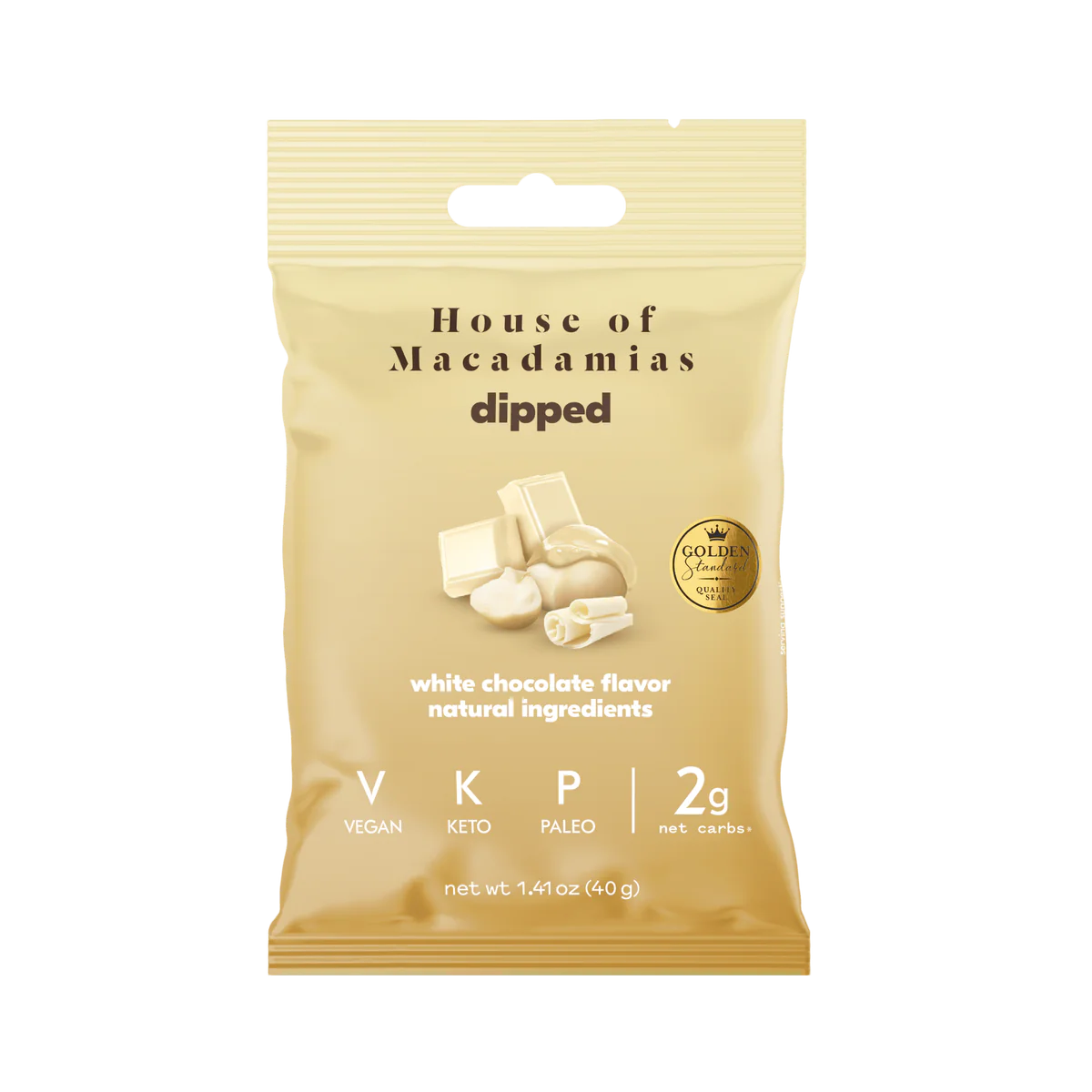 House of Macadamias Roasted Macadamia Nuts Dipped in White Chocolate 40g