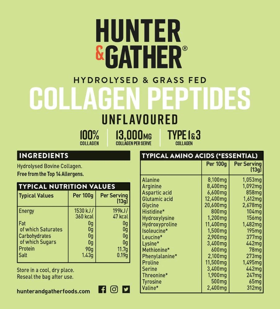 Hunter & Gather Collagen Peptides Unflavoured 400g