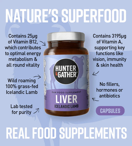 Hunter & Gather Liver Capsules - Grass Fed & Finished (90 Capsules)