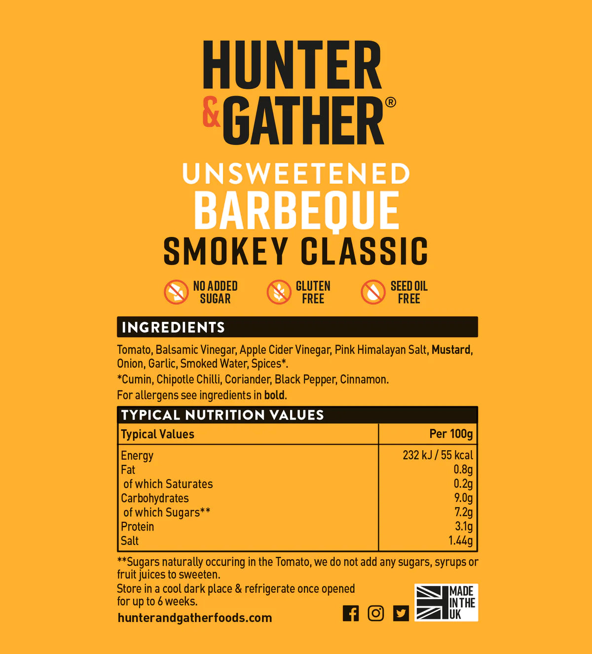 Hunter & Gather Smokey BBQ Sauce Squeezy Bottle 350g