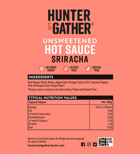 Hunter & Gather Sriracha Hot Sauce Squeezy Bottle 350g