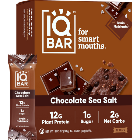 IQBAR Chocolate Sea Salt | Brain + Body Keto Protein Bar