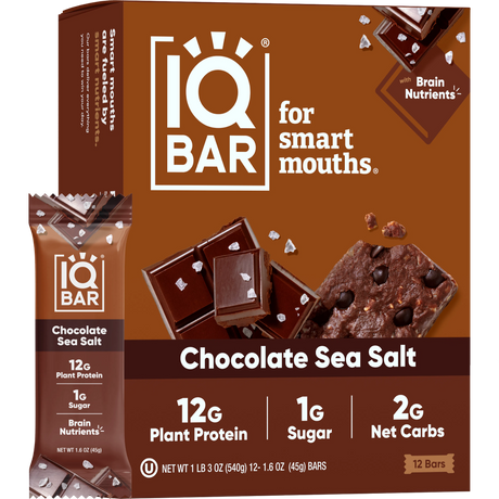 IQBAR Chocolate Sea Salt | Brain + Body Keto Protein Bars