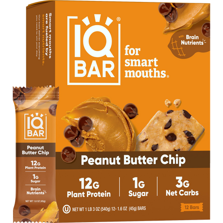 IQBAR Peanut Butter Chip | Brain + Body Keto Protein Bars