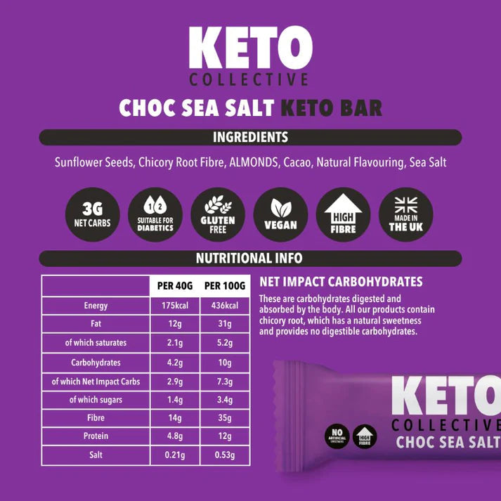 Keto Collective Choc Sea Salt Keto Bar 40g