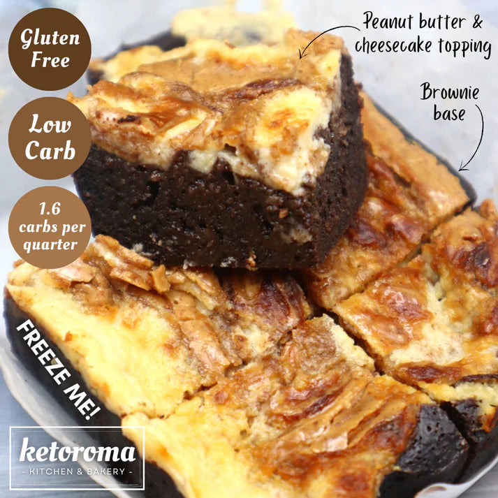 Low Carb Baked Peanut Butter Cheesecake Brownie 220g