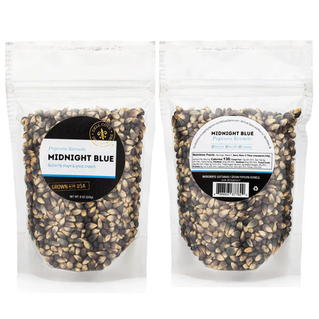 Midnight Blue Popcorn - Blue Popping Corn Kernels: 8oz.
