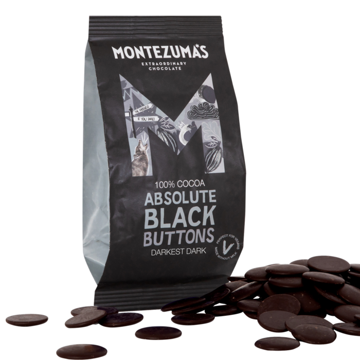Montezuma's Absolute Black 100% Cocoa Chocolate Buttons 180g Bag