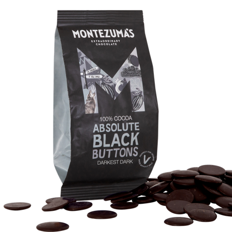 Montezuma's Absolute Black 100% Cocoa Chocolate Buttons 180g Bag