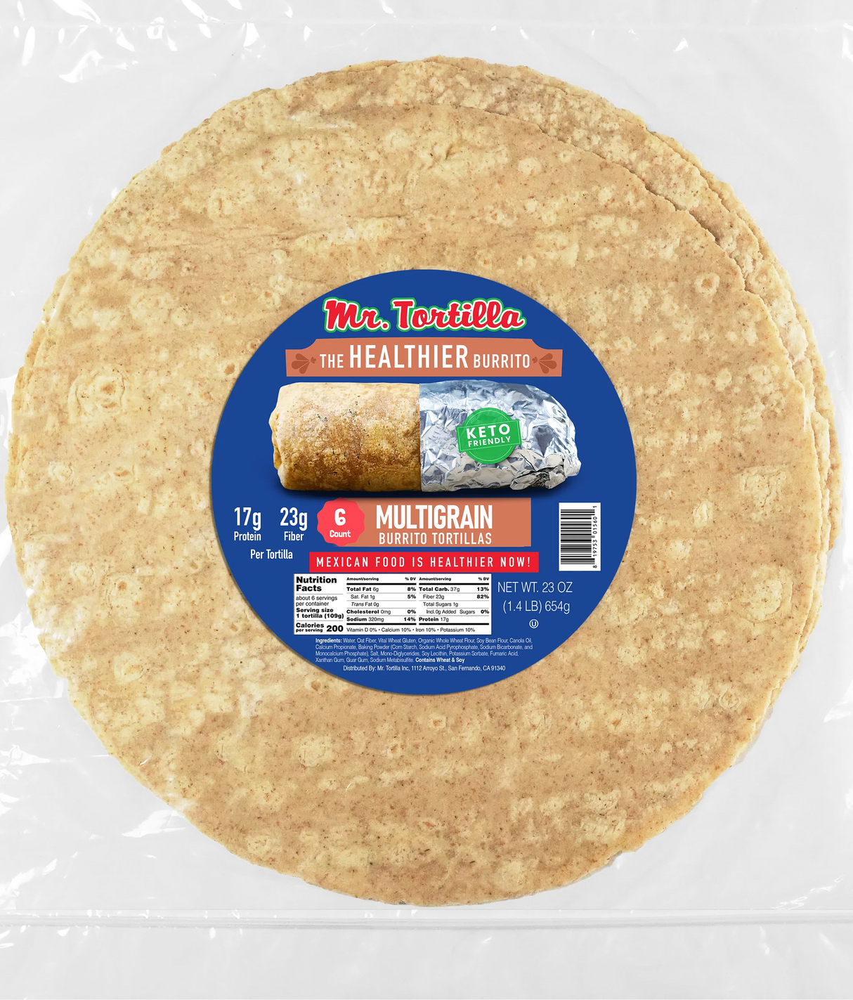 Mr. Tortilla's Healthier Burrito - Multigrain - 6 wraps