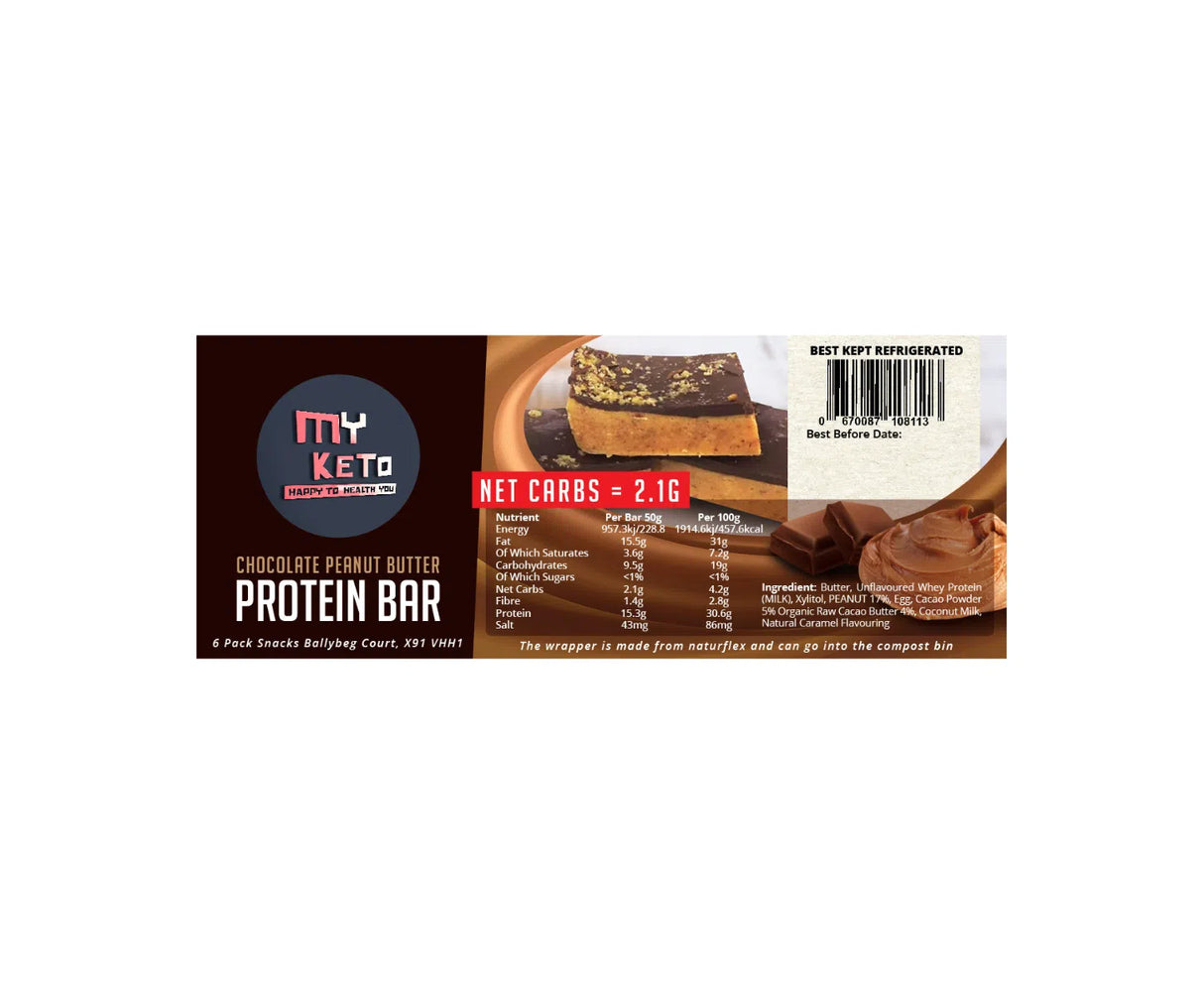 My Keto Chocolate Caramel Peanut Butter Protein Bar (15g Protein) 50g