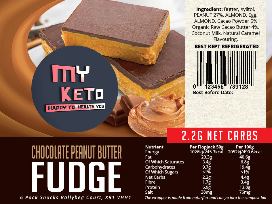 My Keto Chocolate Peanut Butter Fudge 50g