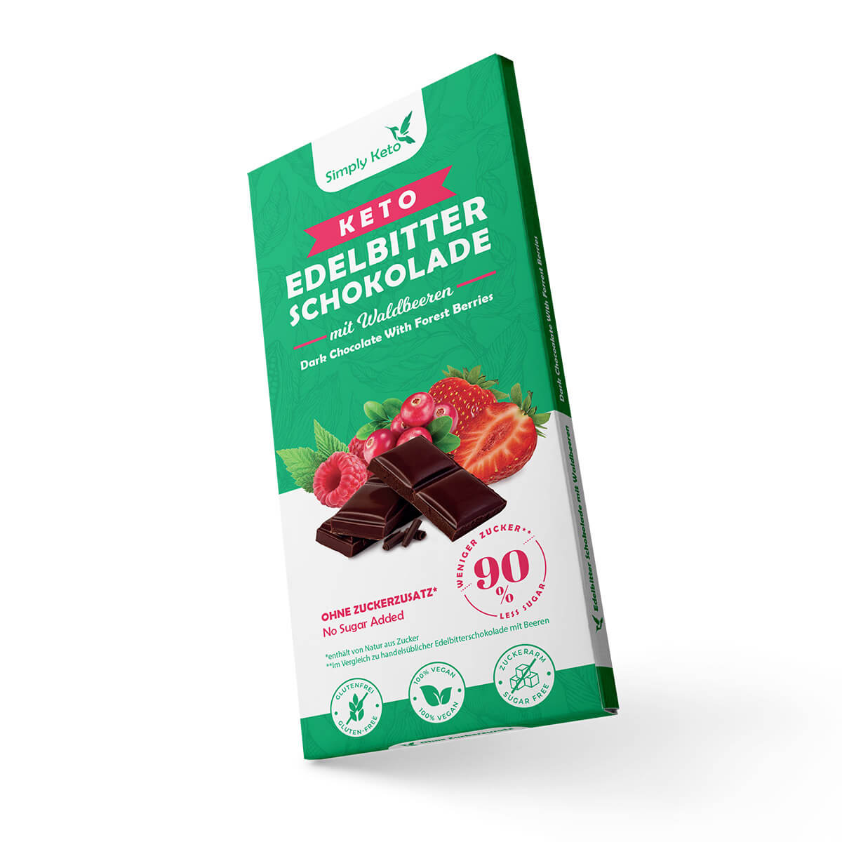 Simply Keto Dark Chocolate with Wild Berries - 60% Cocoa 125g