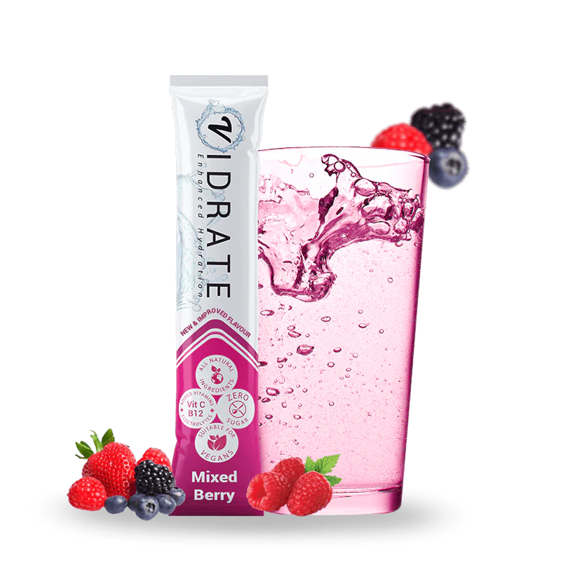 Vidrate Mixed Berry Hydration Powder With Electrolytes 10 Sachets