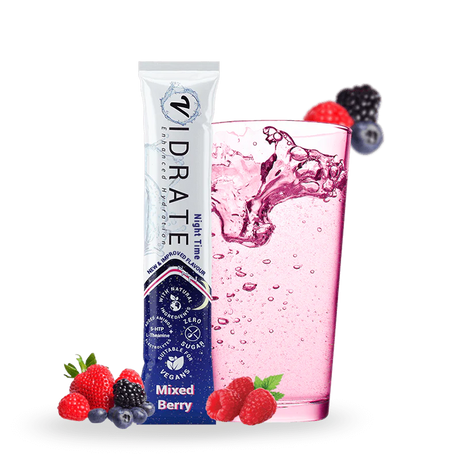 Vidrate Night Time Mixed Berry Hydration Powder With Electrolytes 10 Sachets