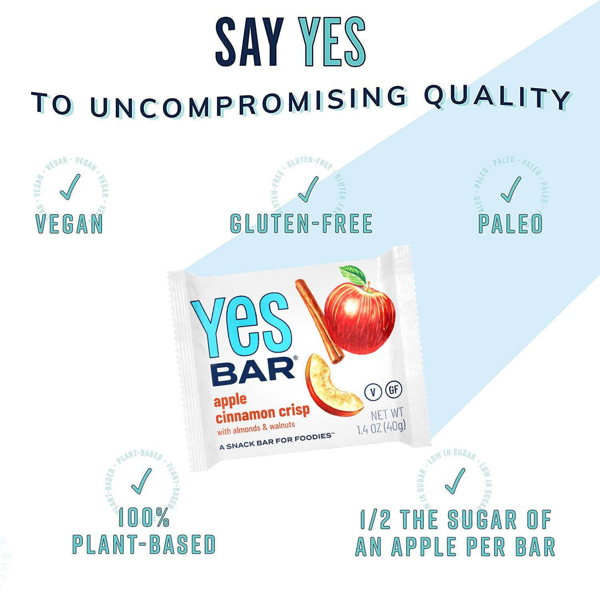 YES Bar® Apple Cinnamon Crisp - Gourmet Plant-Based Snack Bar