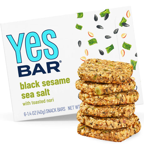 YES Bar® Black Sesame Sea Salt - Gourmet Plant-Based Snack Bar x Individual Bar