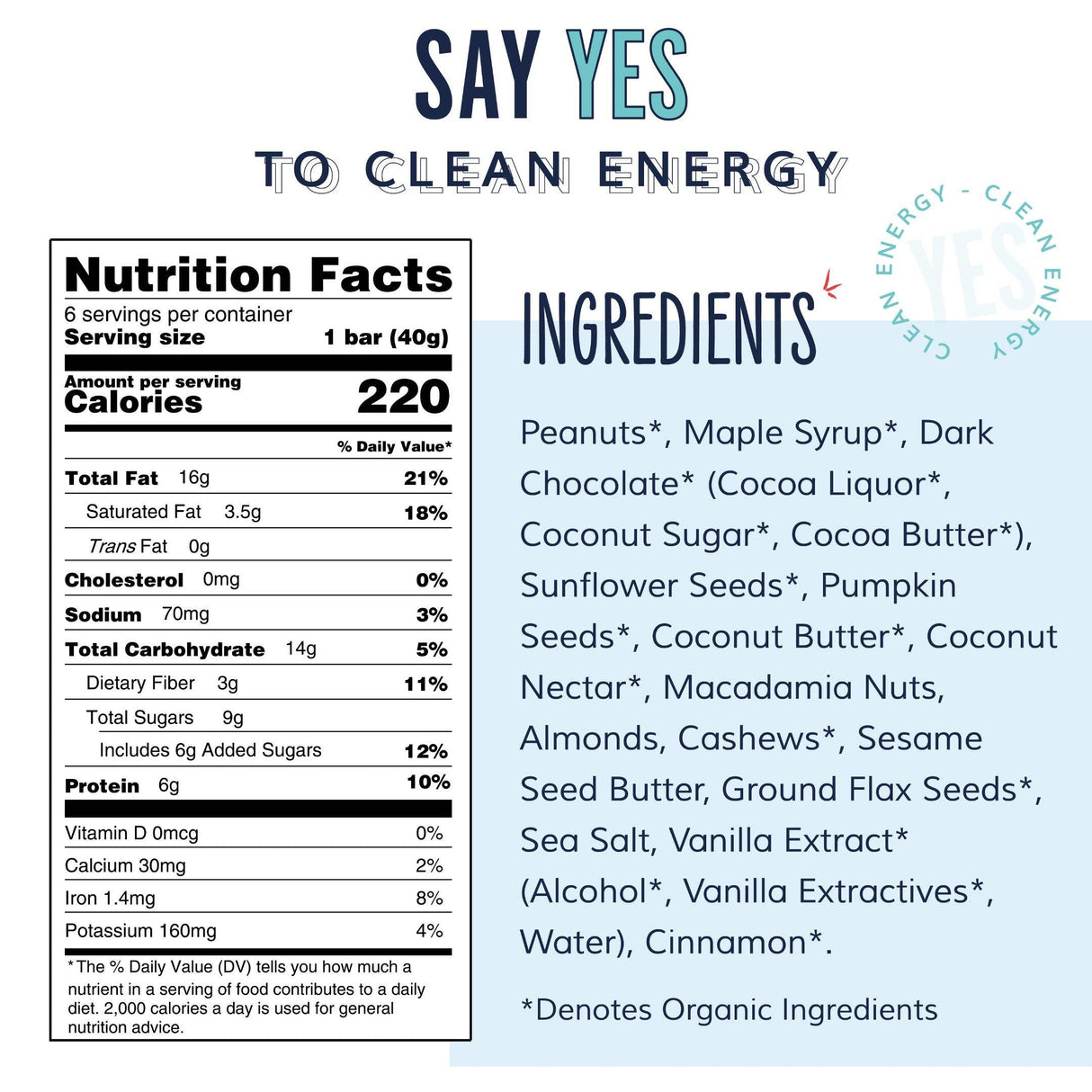 YES Bar® Peanut Butter Dark Chocolate - Gourmet Plant-Based Snack Bar - Individual Bar