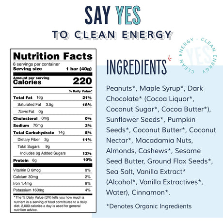 YES Bar® Peanut Butter Dark Chocolate - Gourmet Plant-Based Snack Bar - Individual Bar