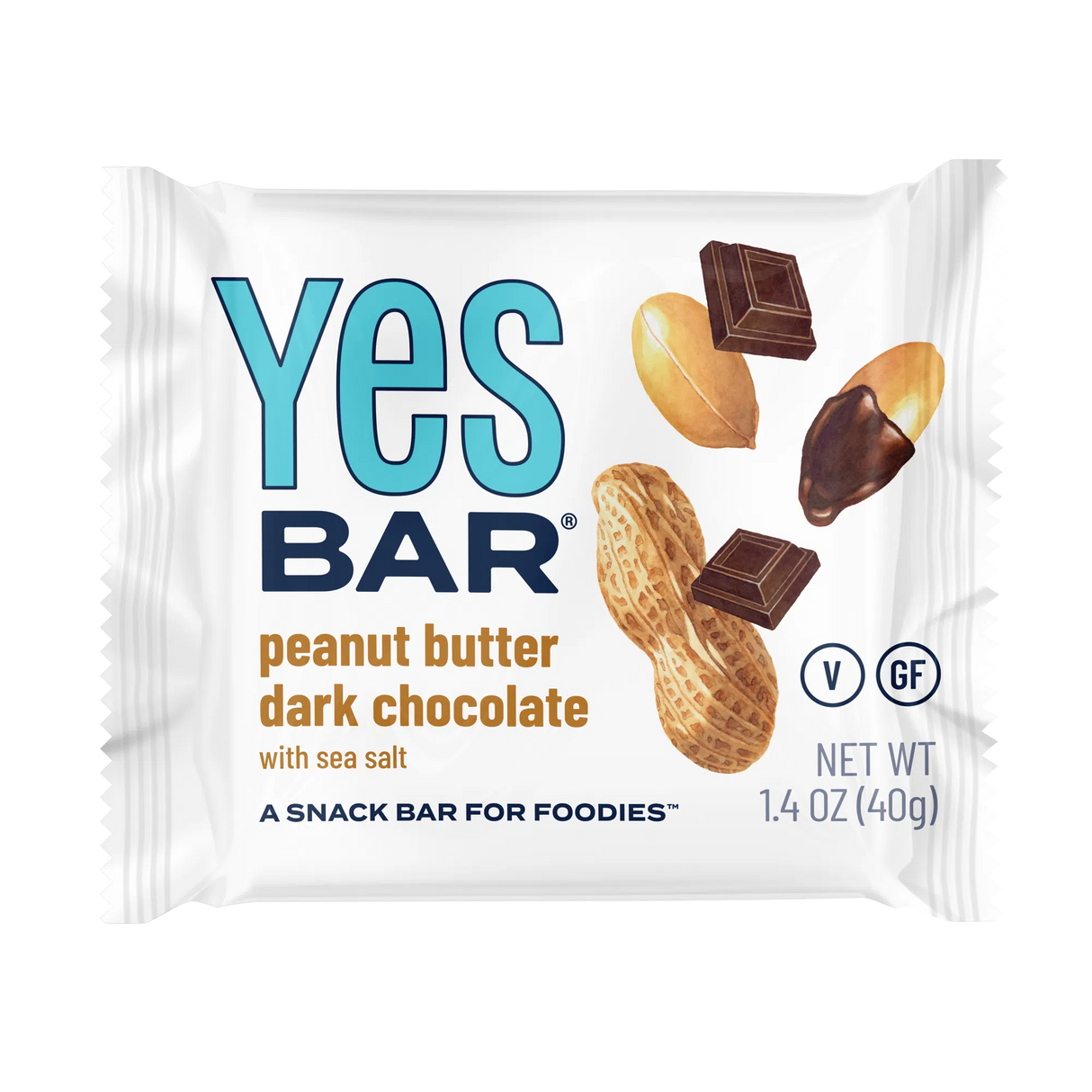 YES Bar® Peanut Butter Dark Chocolate - Gourmet Plant-Based Snack Bar - Individual Bar