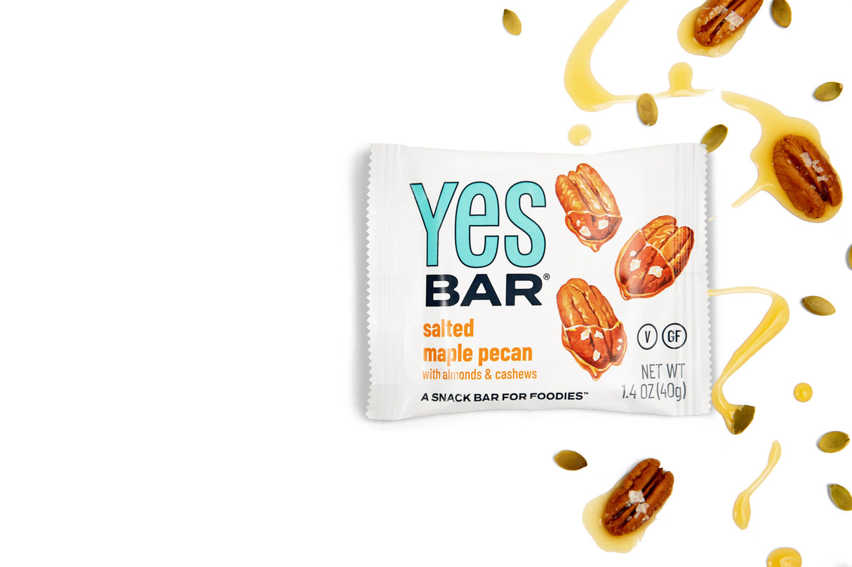 YES Bar® Salted Maple Pecan - Gourmet Plant-Based Snack Bar - Individual Bar