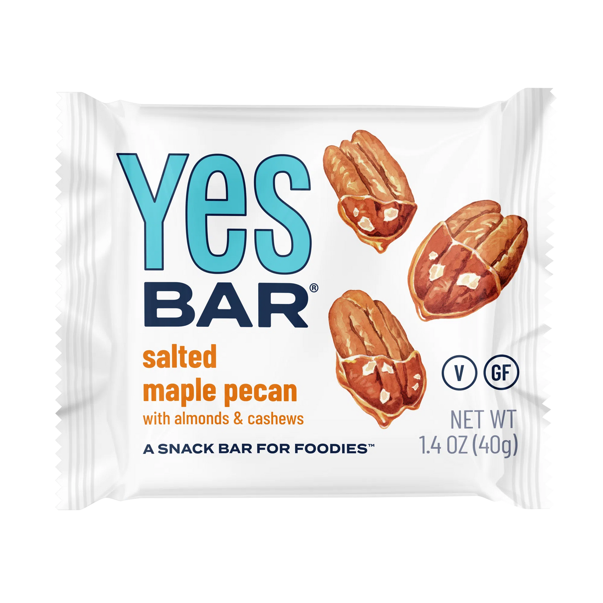 YES Bar® Salted Maple Pecan - Gourmet Plant-Based Snack Bar - Individual Bar