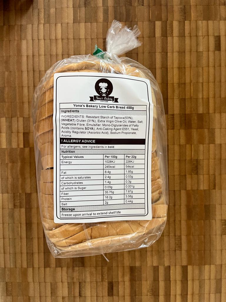 Yona's Bakery Low Carb Sliced Loaf 400g